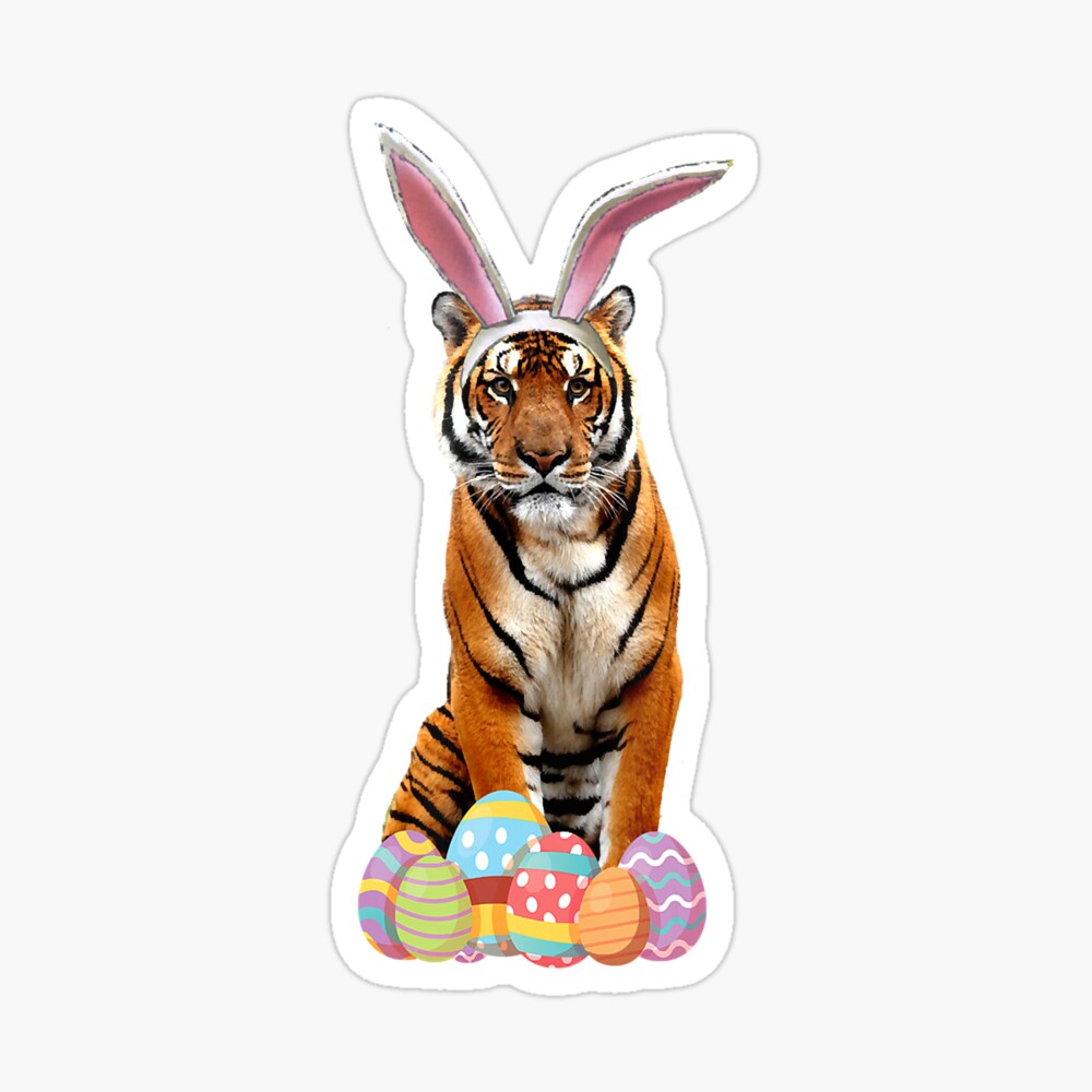 Easter Bunny Tiger Funny Easter Tiger Women's Perfect Tri Tunic