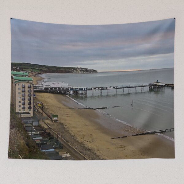Item preview, Cloudy Sunrise over Sandown Pier designed and sold by Jeremy Hayden.