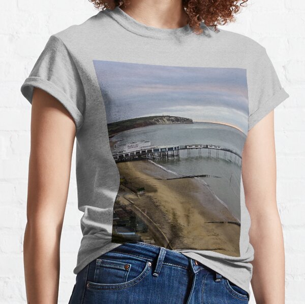 Cloudy Sunrise over Sandown Pier Classic T-Shirt