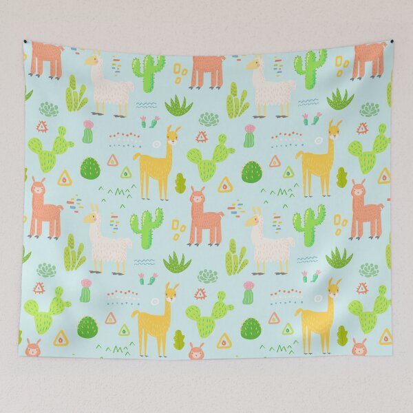 Item preview, Cute Llama Alpaca Cactus Pattern designed and sold by Borislav Shekerdzhiyski.