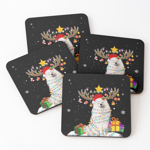 Item preview, Funny Samoyed Dog Christmas Tee Reindeer Christmas Lights designed and sold by MarcelaSoto.