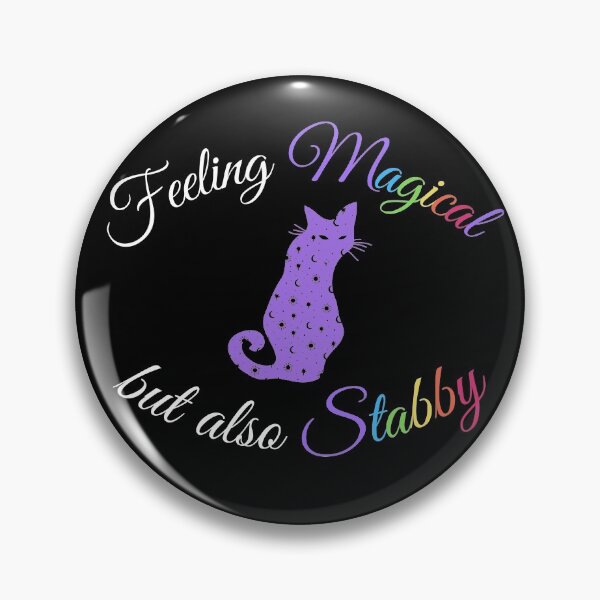 Item preview, Feeling Magical But Also Stabby Funny Rainbow Cat LGBT Pride Awareness designed and sold by Cosmic Dust.