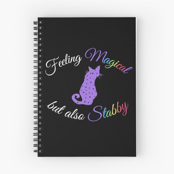 Item preview, Feeling Magical But Also Stabby Funny Rainbow Cat LGBT Pride Awareness designed and sold by Cosmic Dust.