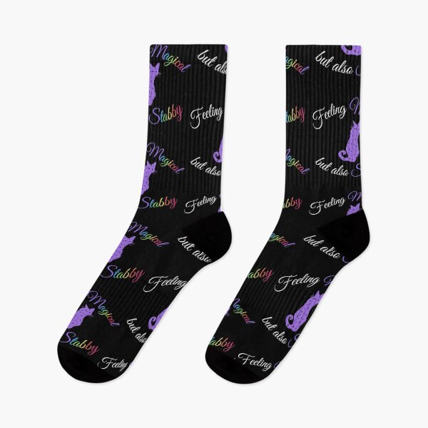 Item preview, Feeling Magical But Also Stabby Funny Rainbow Cat LGBT Pride Awareness designed and sold by Cosmic Dust.