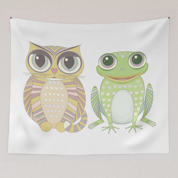Item preview, Big-Eyed Cat and Optimistic Frog designed and sold by Jean Gregory Evans.