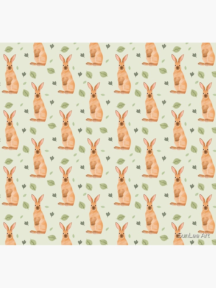 Rabbit and Leaf Pattern by sunleeart