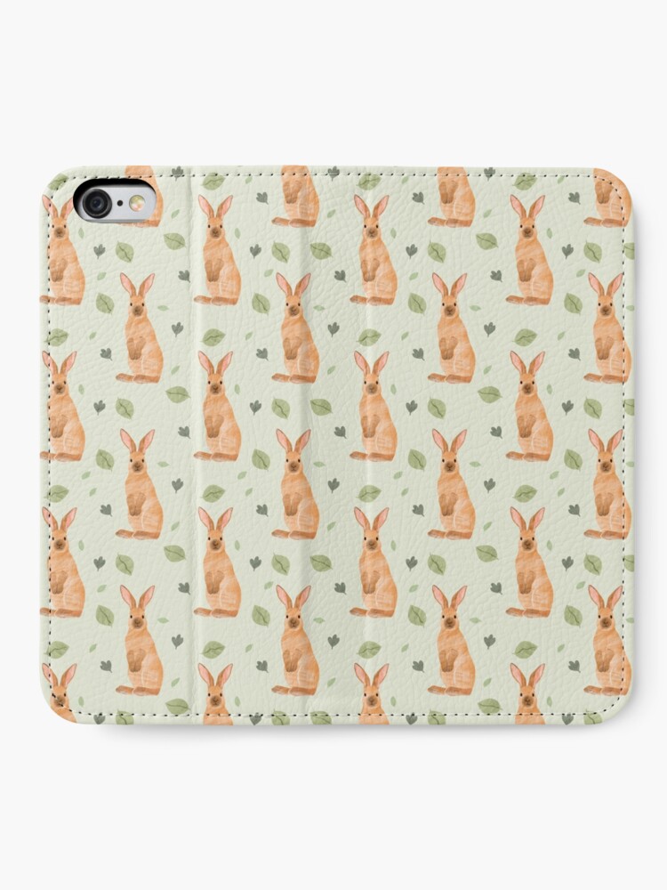 Alternate view of Rabbit and Leaf Pattern iPhone Wallet