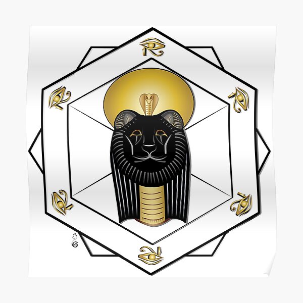 Golden Sekhmet, egyptian goddess Poster
