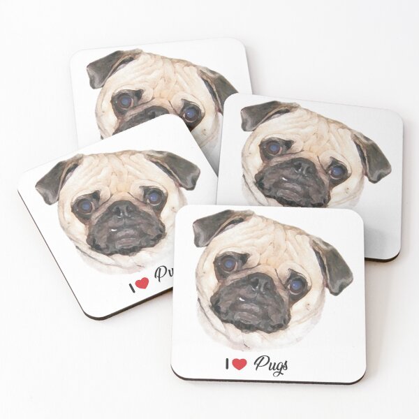 Item preview, I Love Pugs - Cute Pug Dog designed and sold by BijouArt.