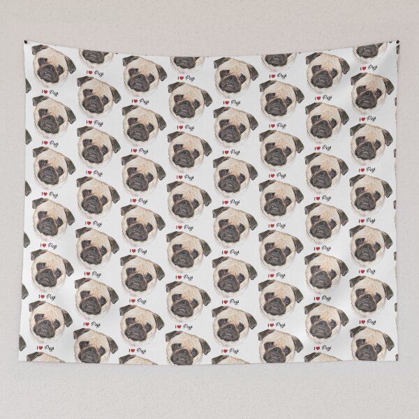 Item preview, I Love Pugs - Cute Pug Dog designed and sold by BijouArt.