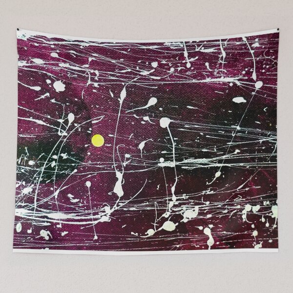 Item preview, MIXED MEDIA - PAINTING - ABSTRACT - YELLOW - PURPLE- HANDMADE - DECORATION designed and sold by Tropical Blood.