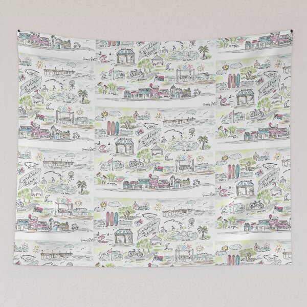 Item preview, Carolina Beach, North Carolina, watercolor, Britts, Coast, Beach, Southern designed and sold by CleverlyInspired.