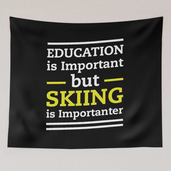 Item preview, black funny shirt education vs skiing for skiing lovers designed and sold by Troy  G Perez.