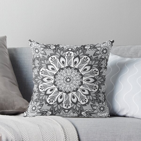 Item preview,  New Black and white round flower peacock mandala art design  designed and sold by anzus13carlett.
