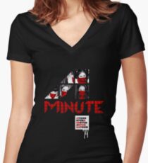 4 Minuten Hass Tailliertes T-Shirt mit V-Ausschnitt