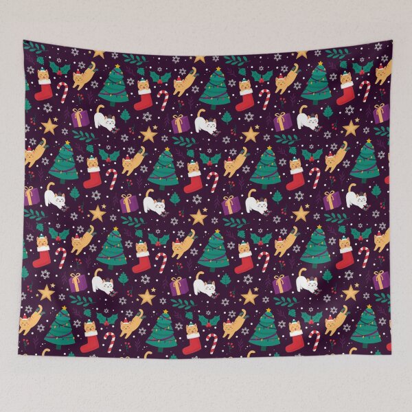 Item preview, Cute Cats Christmas Tree Pattern designed and sold by Borislav Shekerdzhiyski.