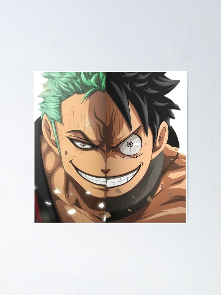 One Piece Luffy And Zoro Wano Smile Poster By Otakugeneration Redbubble