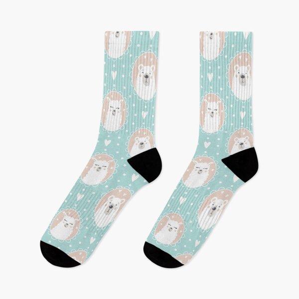 Item preview, Cute Polar Bear & Llama Alpaca Christmas Pattern designed and sold by Borislav Shekerdzhiyski.