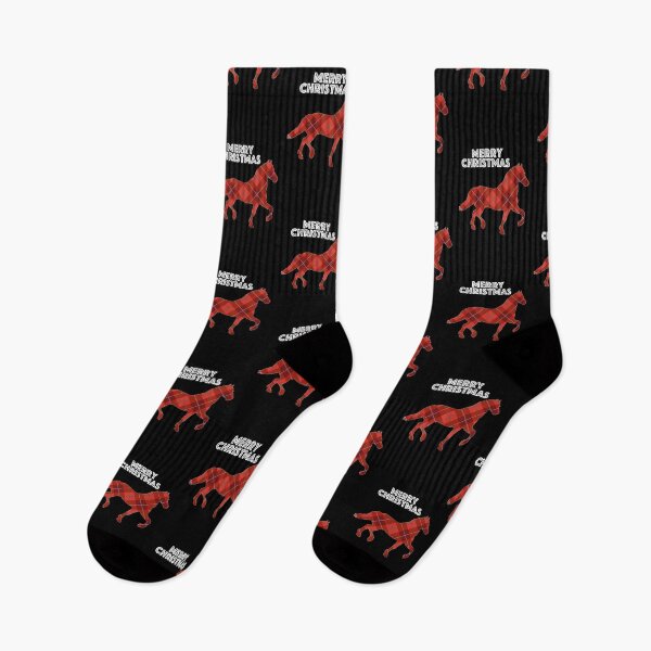 Artikelvorschau, Frohe Weihnachten Plaid Horse entworfen und verkauft von BasicWear.