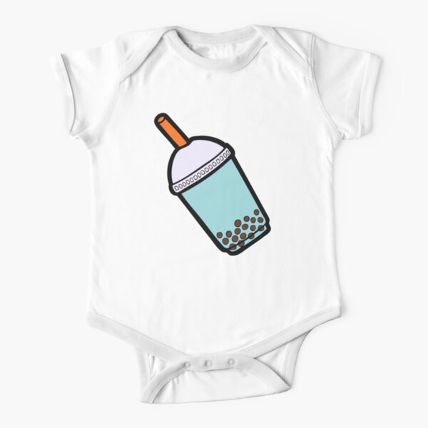 Bubble Tea Pattern Short Sleeve Baby One-Piece