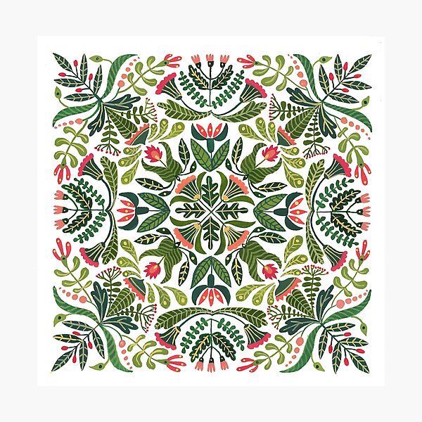 Little red riding hood - mandala pattern Photographic Print