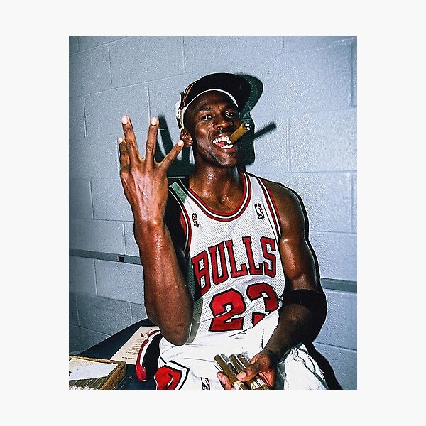 Micheal Jordan Cigar Photographic Print