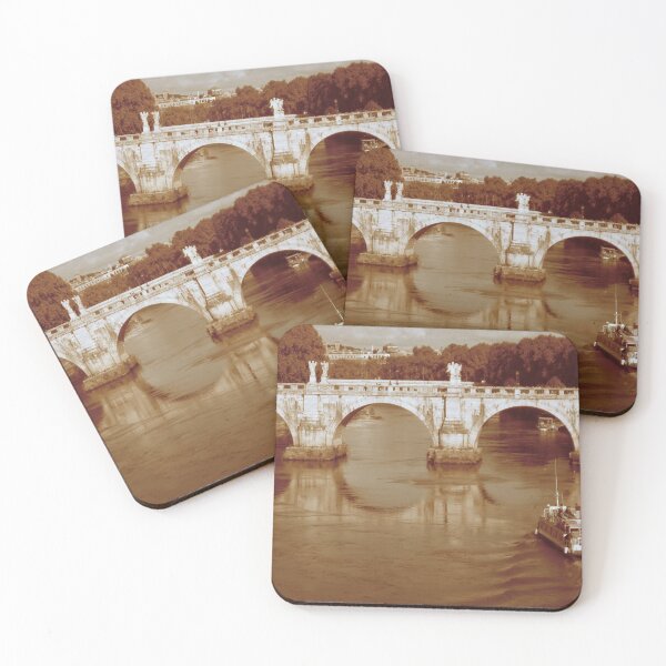 Item preview, Sepia Tone Boat Cruise On River With Bridge designed and sold by comcamworld.