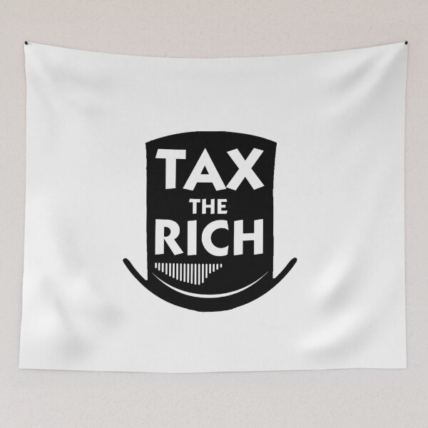 Item preview, tax the rich - white designed and sold by Funny Tee.