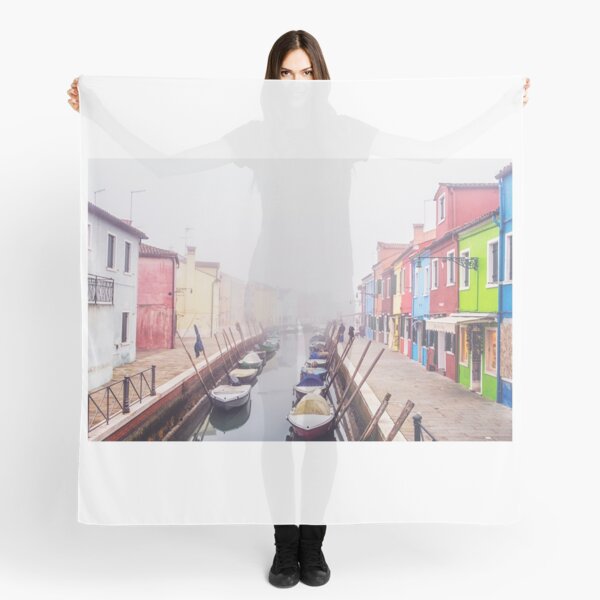 Burano in the fog Scarf
