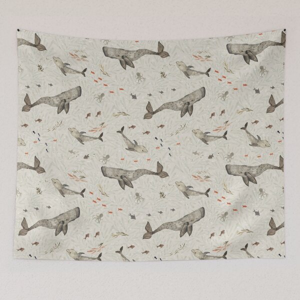 Item preview,  Whales and leaves designed and sold by Petit Faon Prints.