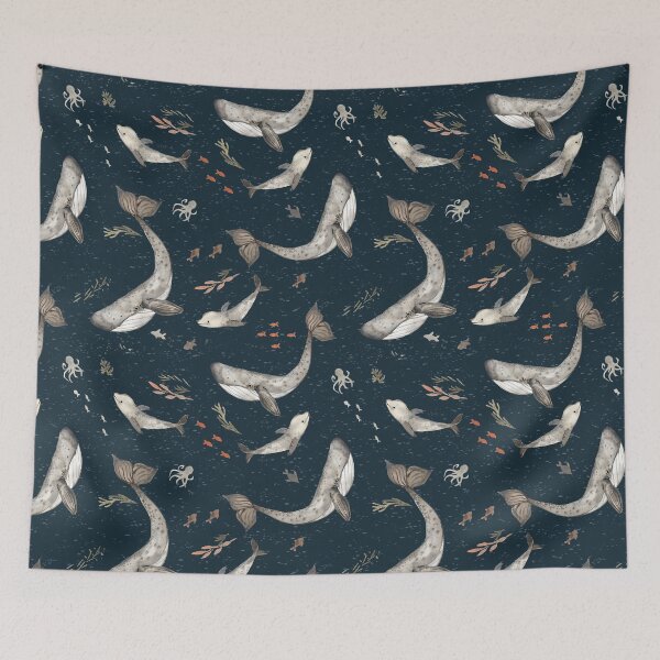 Item preview, Whales watercolor designed and sold by Petit Faon Prints.
