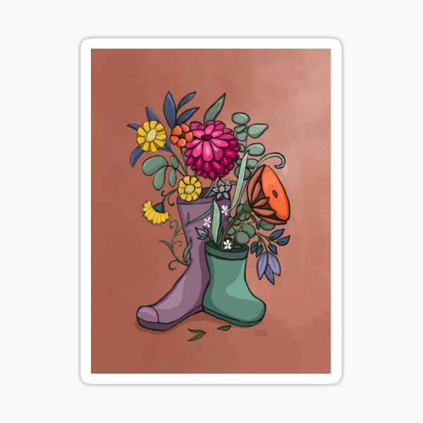 Mother and Child English Welly Boots Sticker