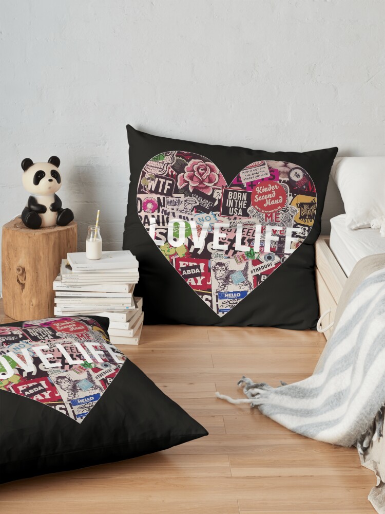 Alternate view of Love Life Grunge Heart Floor Pillow