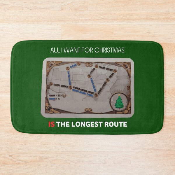 Item preview, All I Want For Christmas Is The Longest Route - Board Games Design - Board Game Art designed and sold by MeepleDesign.