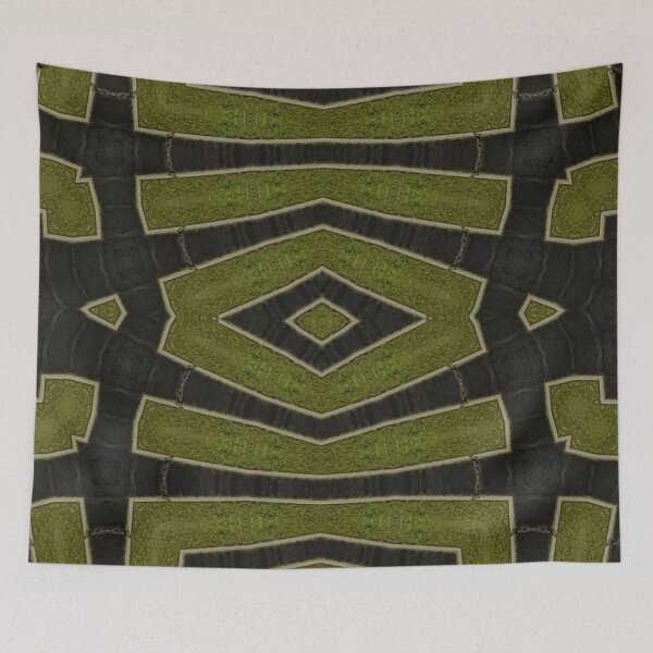 Item preview, Colorama geometric pattern khaki green designed and sold by Joie-et-Poesie.