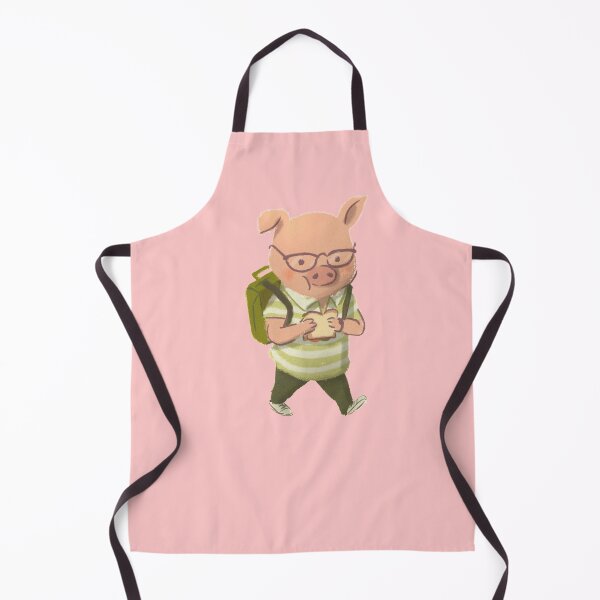 Item preview, Cute Back to School Pig Character with a Sandwich designed and sold by TheNewAntique.