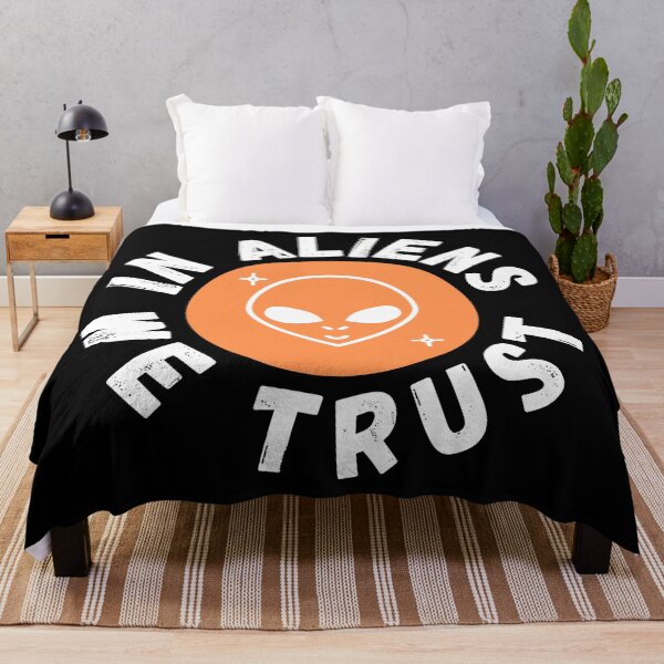 Item preview, In Aliens We Trust Funny Alien Gift designed and sold by Nathalie Aynié.