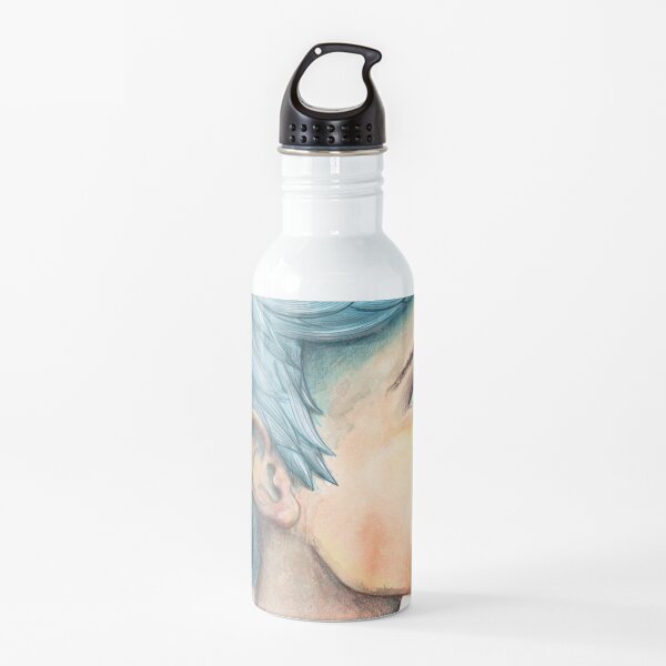 Handsome kid with blue hair Water Bottle