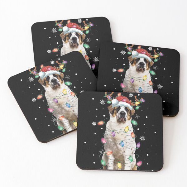 Item preview, Funny Santa St Bernard Christmas Lights Tree Dog Lover designed and sold by ManishDayal.