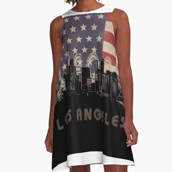 Item preview, los angeles skyline flag designed and sold by BekimART2.