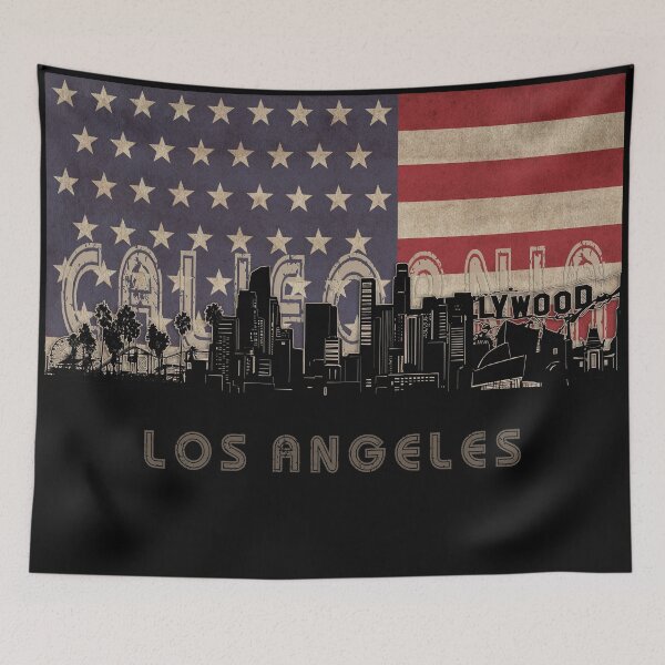 Item preview, los angeles skyline flag designed and sold by BekimART2.