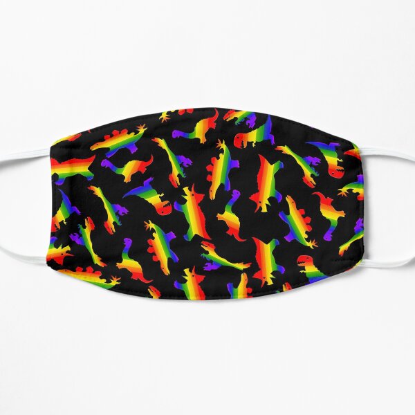 LGBT Dino Silhouettes Flat Mask