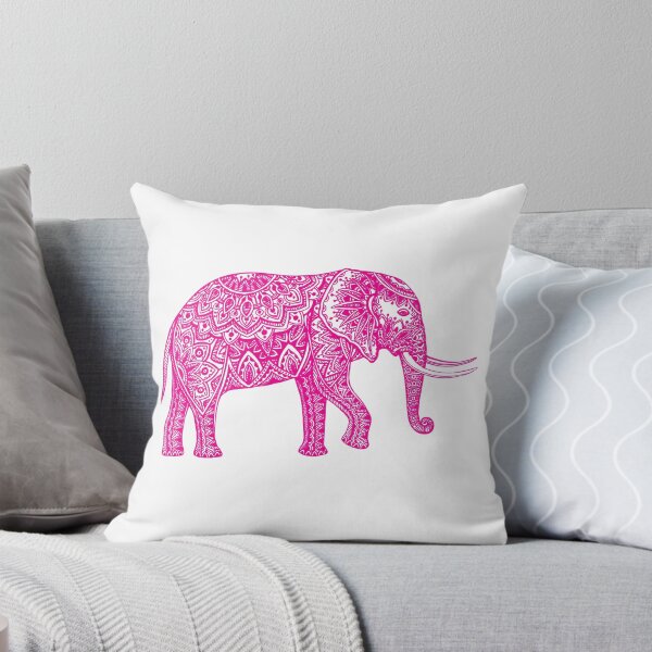 Item preview, Pink Cute Elephant Floral Paisley Illustration designed and sold by jijithedesigner.