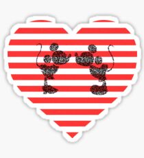 Striped Heart Sticker
