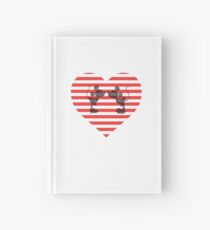 Striped Heart Hardcover Journal