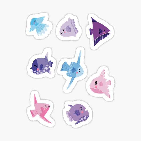 Vista previa del artículo con la obra «Lindo Mola Mola Sunfish Rosa y Morado Monocromático», diseñado y vendido por TheRainbowRoom.