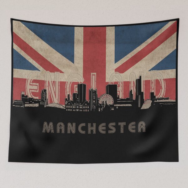 Item preview, manchester skyline flag designed and sold by BekimART2.