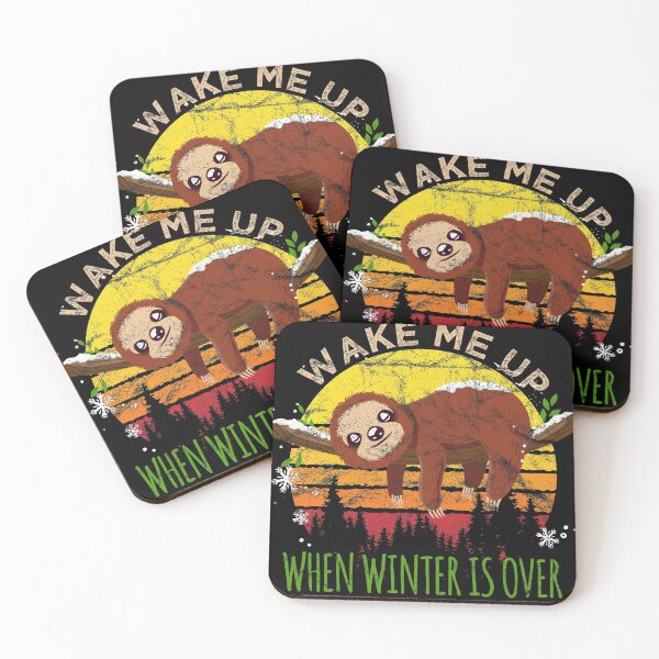 Item preview, Vintage Funny Sloth Wake Me Up When Winter Is Over Nature Sunset designed and sold by PurringOut.