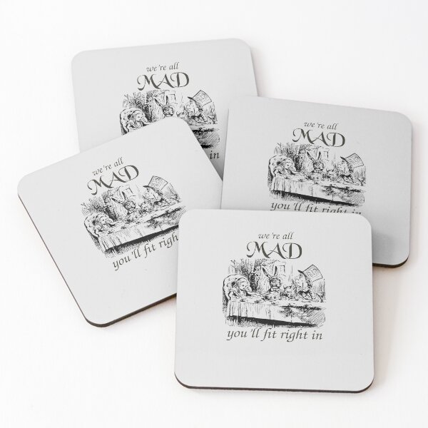 Item preview,  Alice We Are All Mad Fit Right In Mad Hatter Rabbit Tea Party Fans  designed and sold by TopTeeShop.