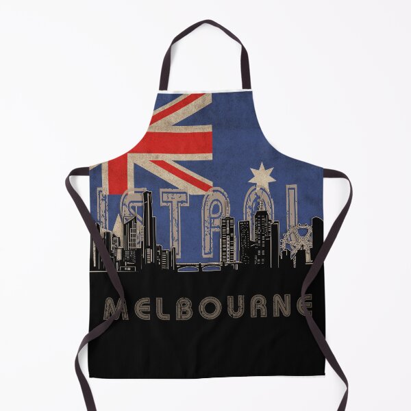 Item preview, melbourne skyline flag designed and sold by BekimART2.